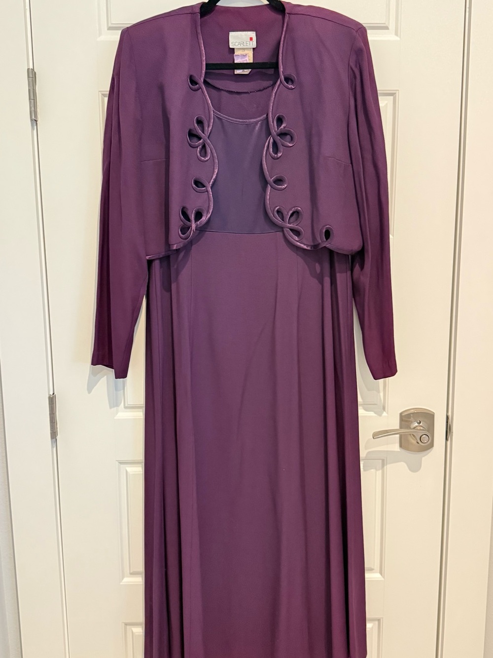 Scarlett Long Plum Evening Maxi Dress with Coordinating Jacket